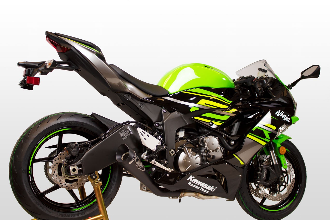 M4 2009-2021 Kawasaki ZX-6R stainless steel full exhaust system with black  GP19 canister - KA6982-GP19